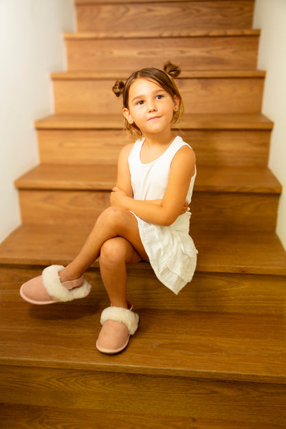 KIDS SLINGBACK MULE ROSE (ELASTIC)