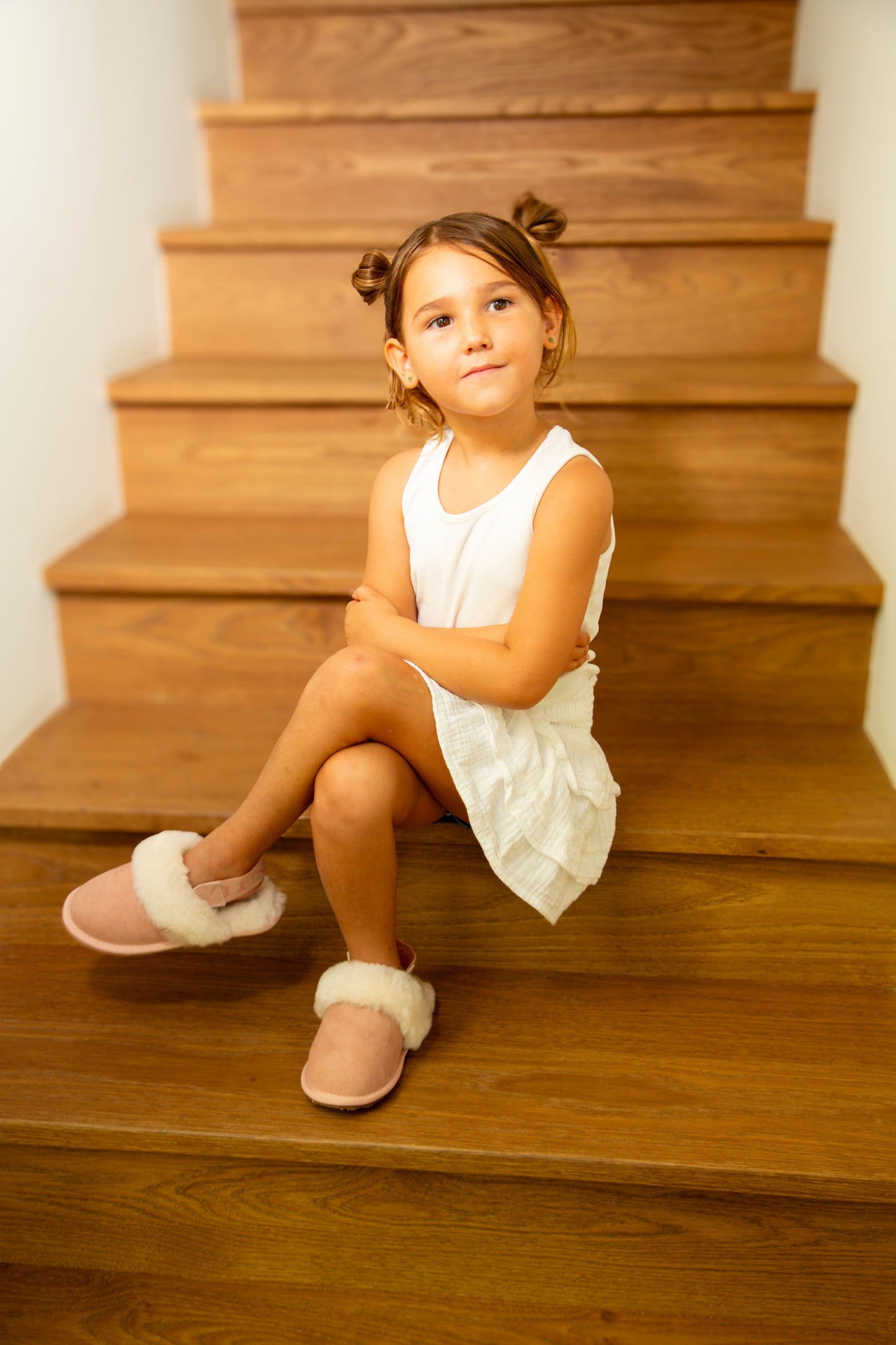 KIDS SLINGBACK MULE CHESTNUT (ELASTIC)