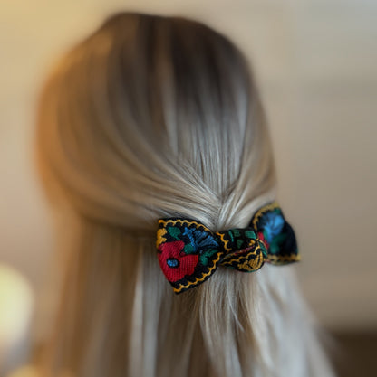 French Floral Embroidered Hair Clip