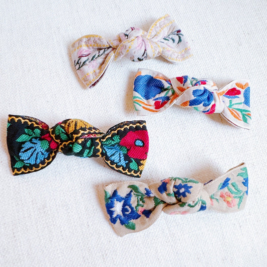 French Floral Embroidered Hair Clip