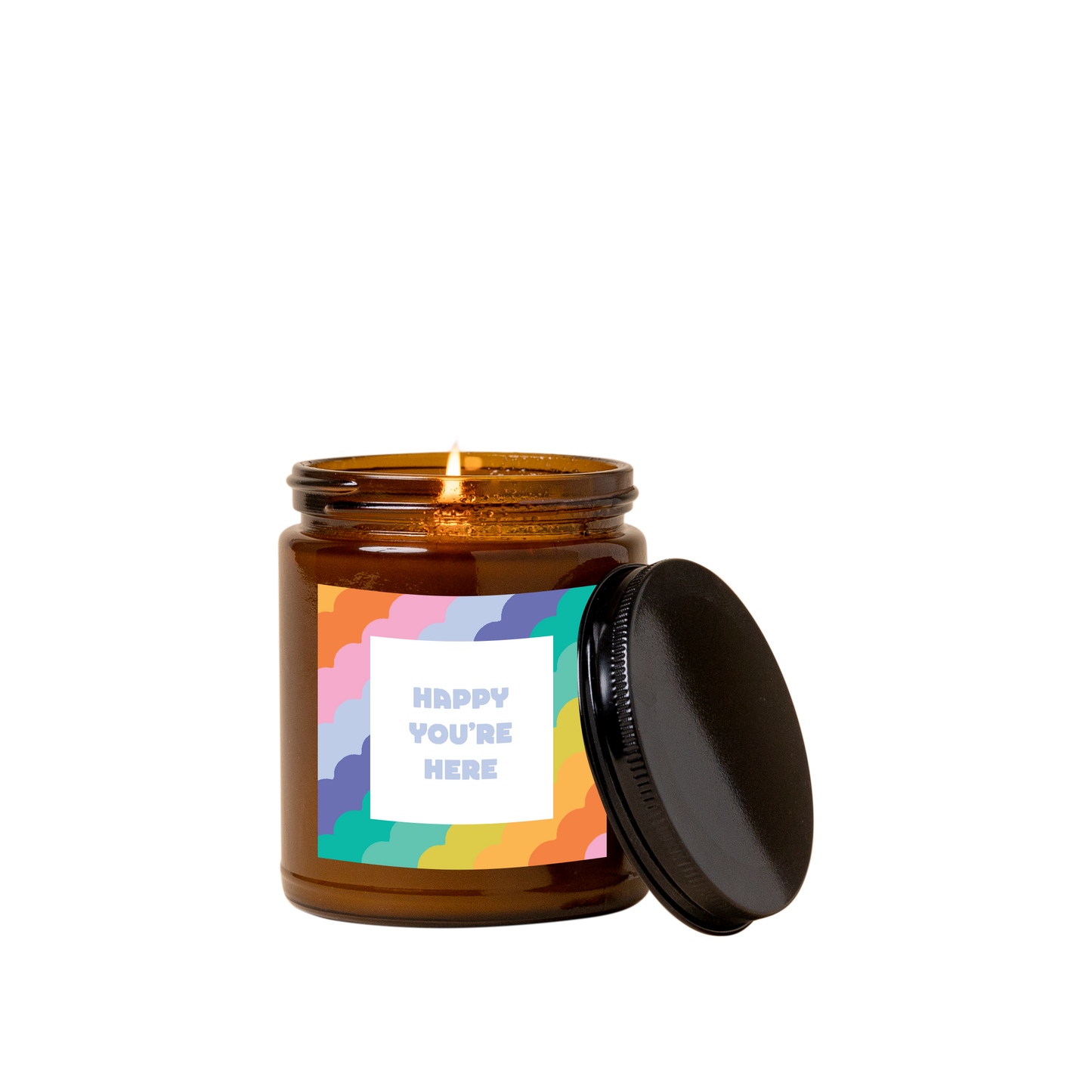 Candle Jar w/Lid Amber - Delightful