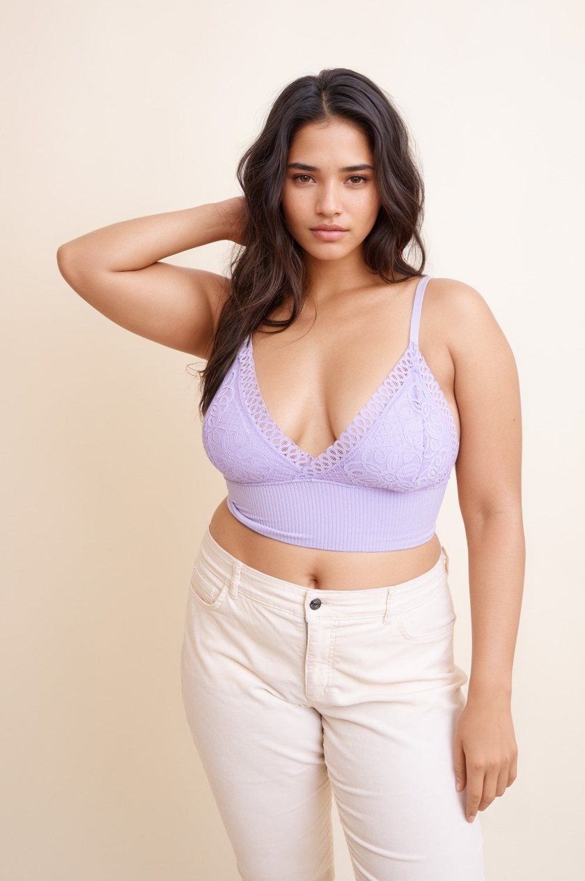 Curvy Waistband Loop Lace Brami Bralette