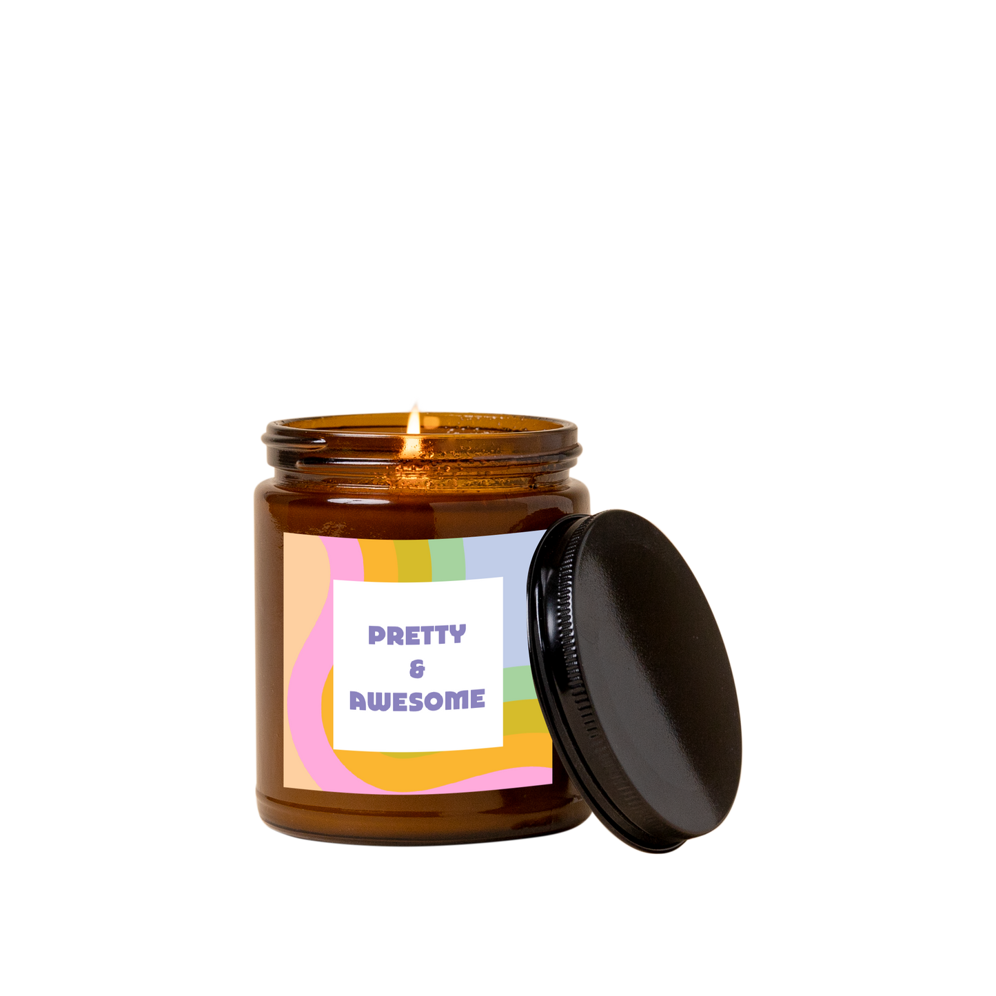Candle Jar w/Lid Amber - Delightful