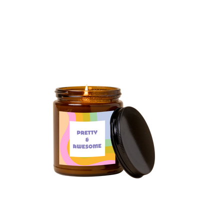 Candle Jar w/Lid Amber - Delightful