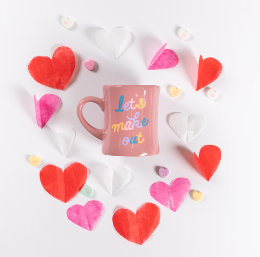 Let's Make Out Pink Diner Mug
