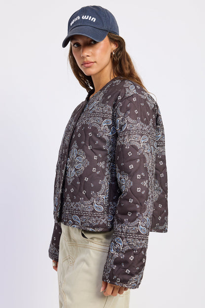 Penelope Jacket Quilted Paisley Print Boxy Jacket&nbsp;