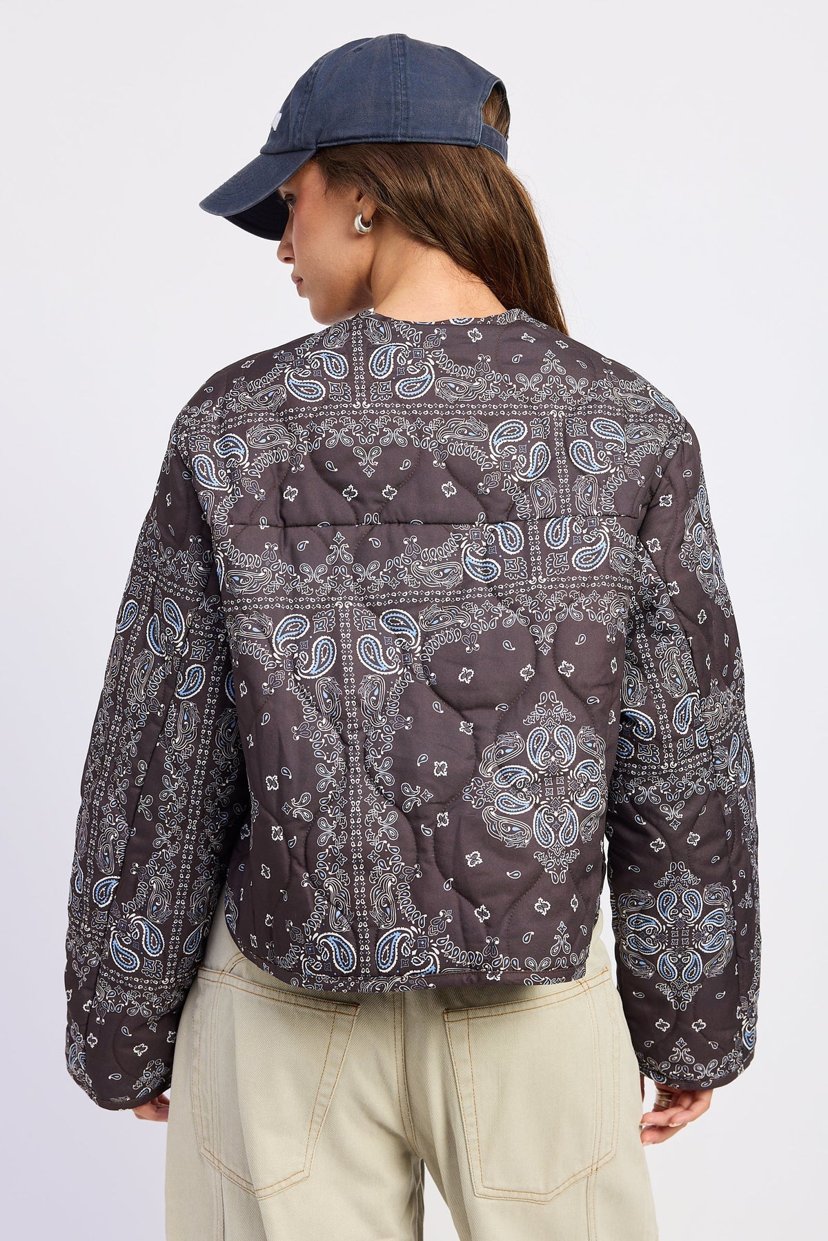Penelope Jacket Quilted Paisley Print Boxy Jacket&nbsp;
