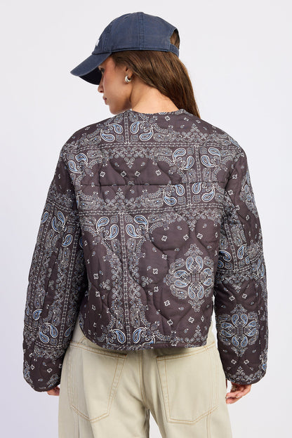 Penelope Jacket Quilted Paisley Print Boxy Jacket&nbsp;