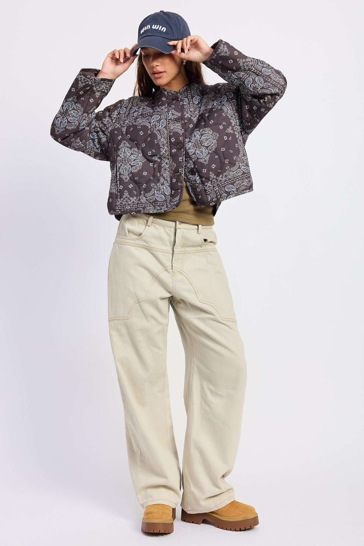 Penelope Jacket Quilted Paisley Print Boxy Jacket&nbsp;