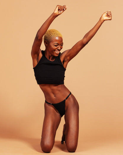 Organic Cotton Rib Tank - Black