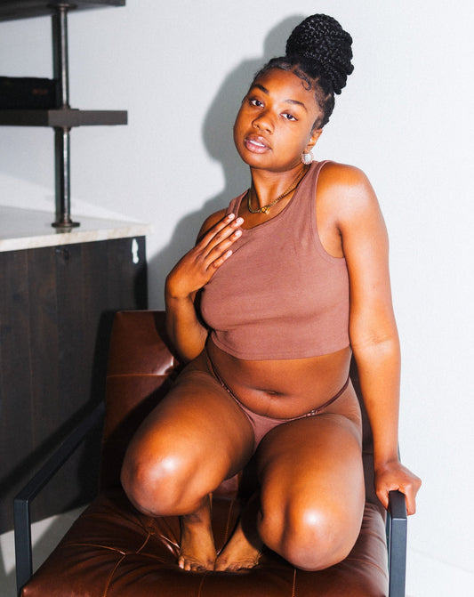 Organic Cotton Rib Tank - Cocoa