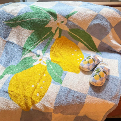 Lemon Drop Gingham Blanket - Soft & Sweet Throw