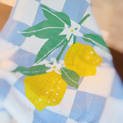 Lemon Drop Gingham Blanket - Soft & Sweet Throw