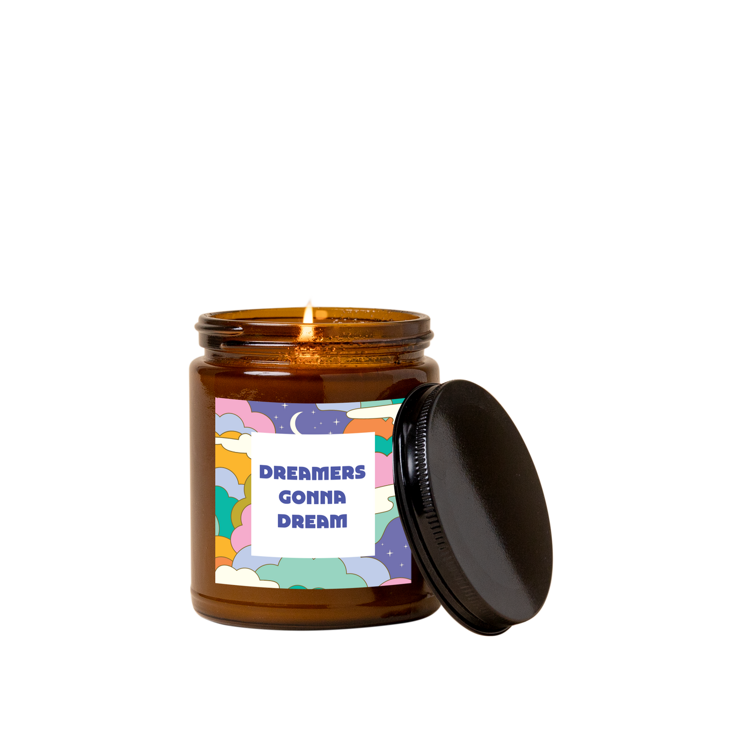 Candle Jar w/Lid Amber - Delightful