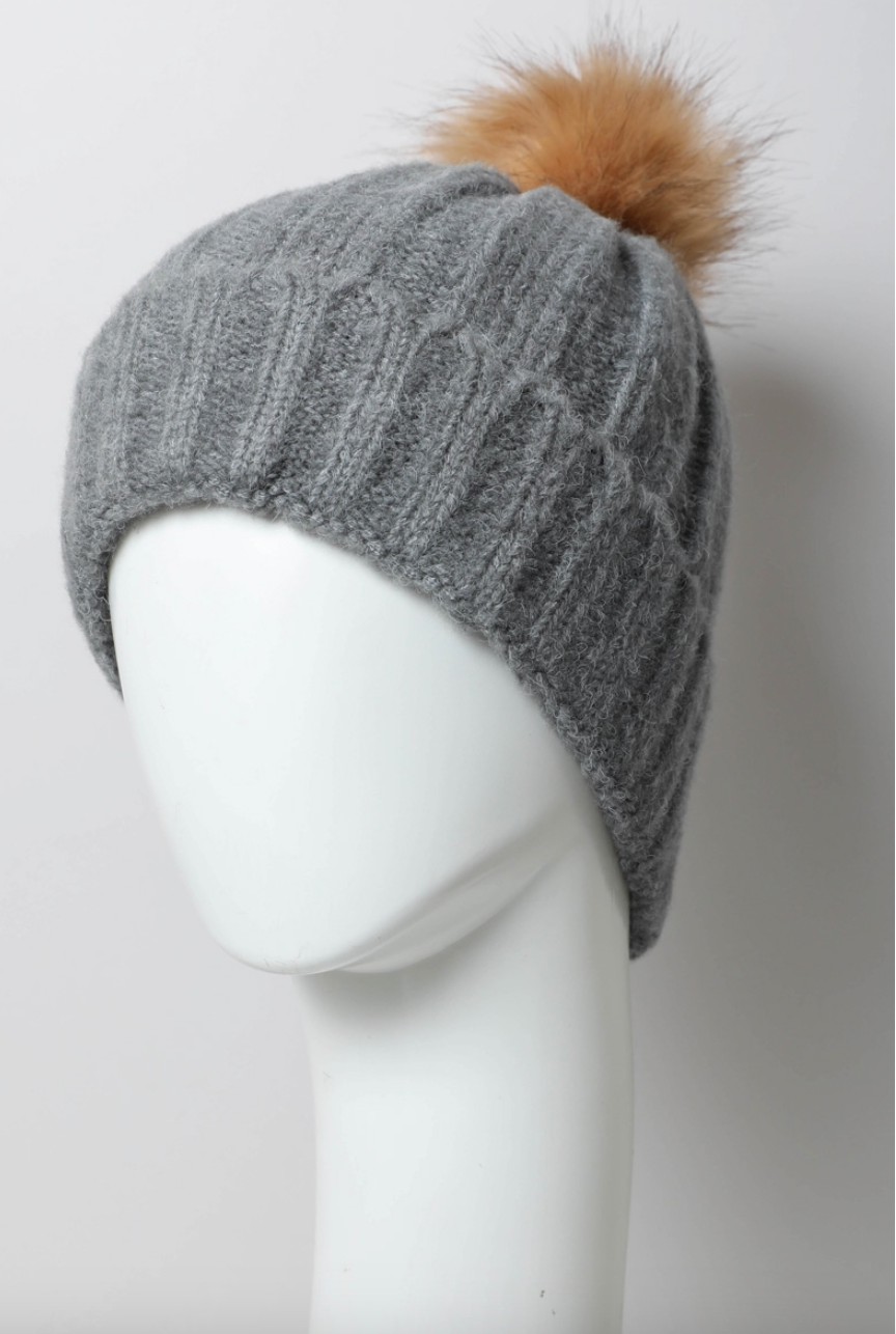 Basic Ribbed Pom Beanie