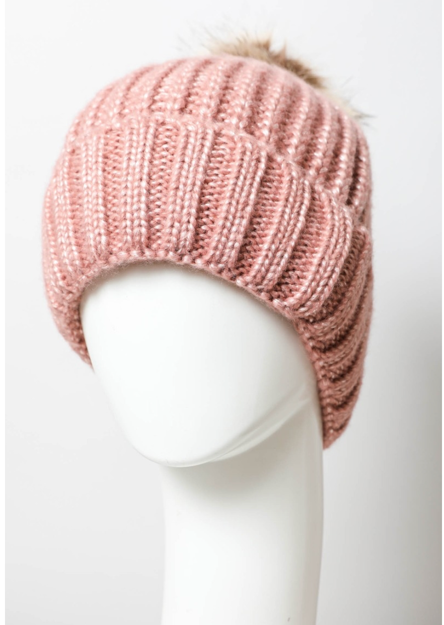 Soft Rib Knit Pom Beanie