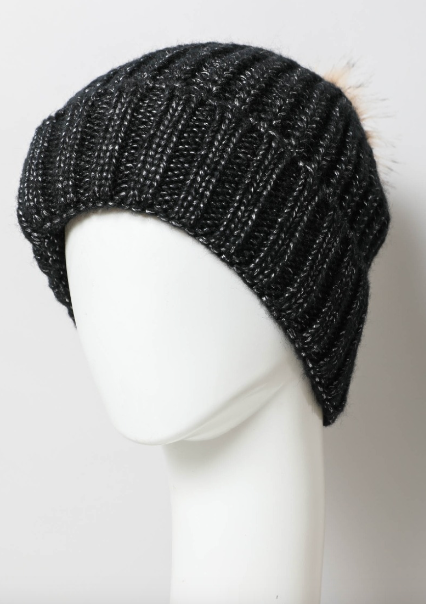 Soft Rib Knit Pom Beanie