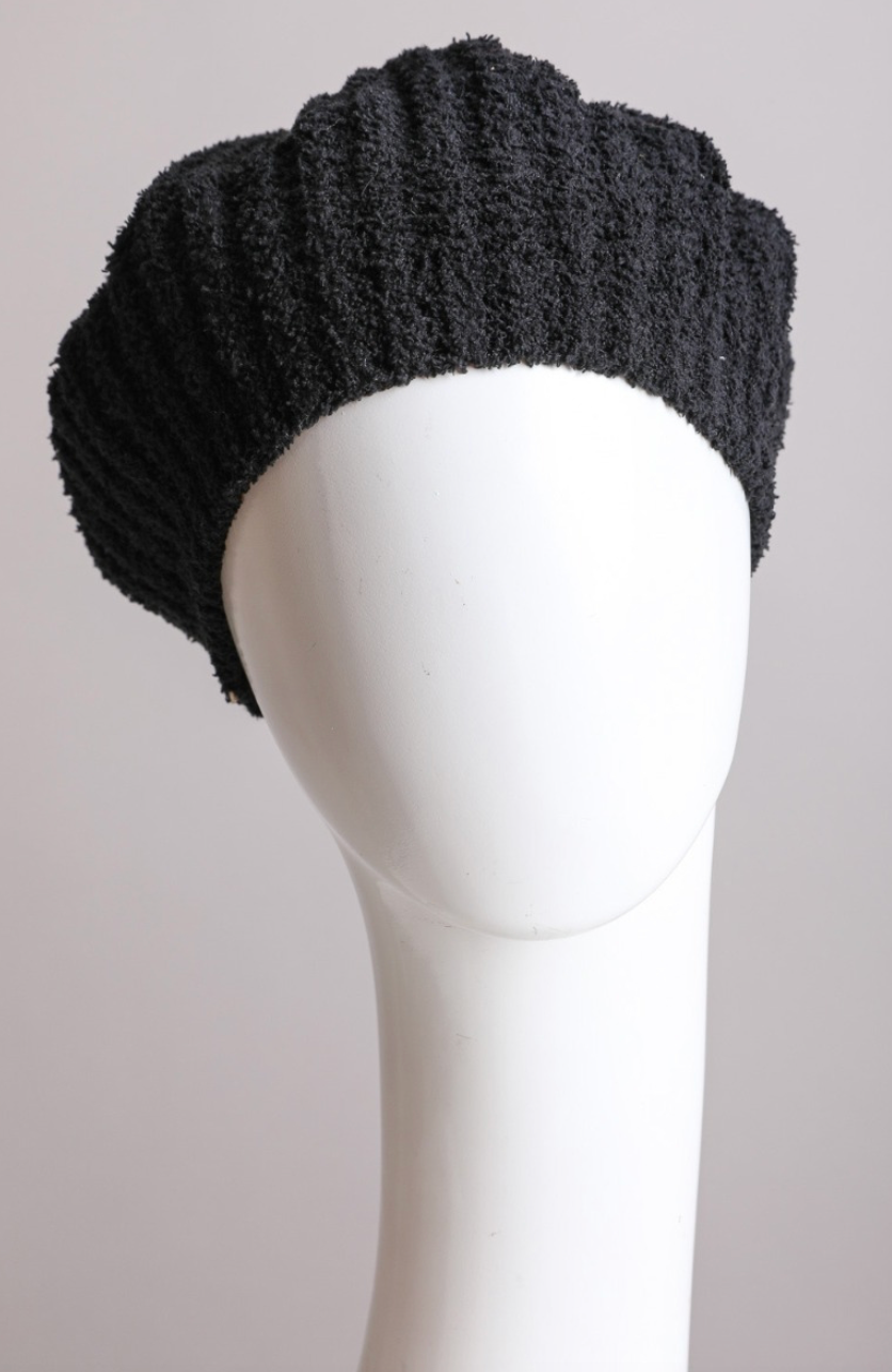 Boucle Rib Knit Beret