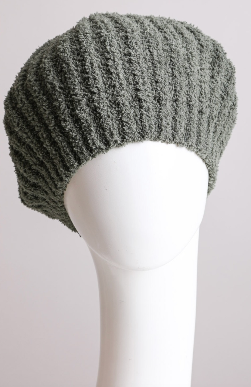 Boucle Rib Knit Beret