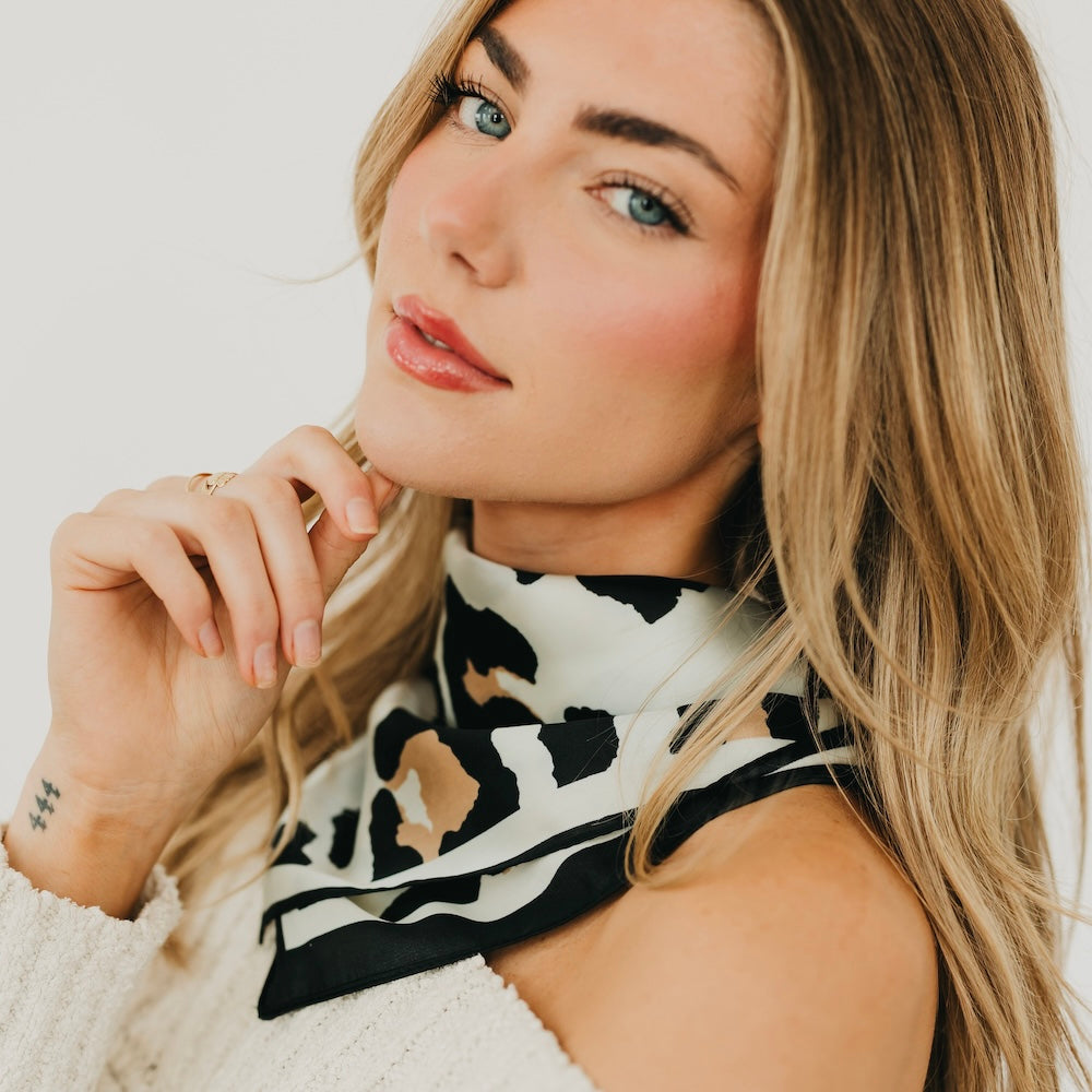 Sylvie Leopard Square Scarf