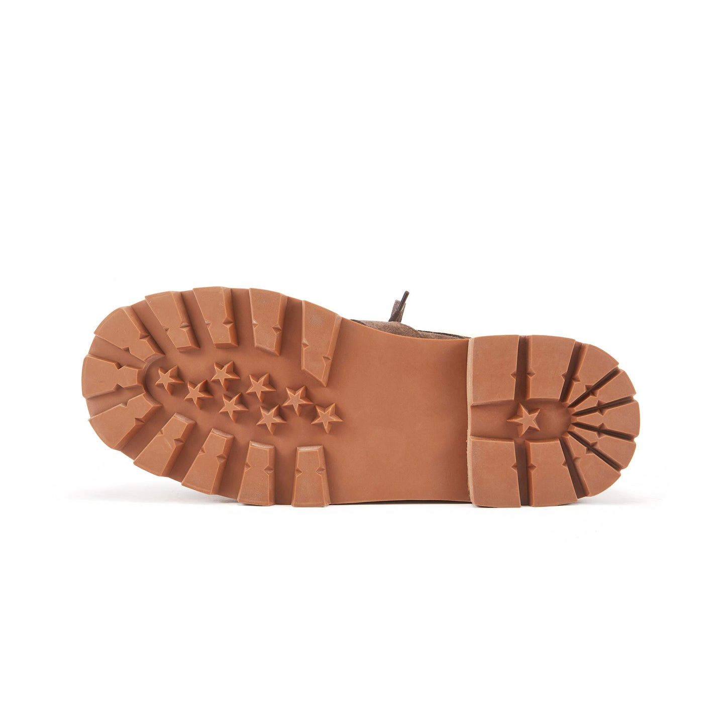 Brown boot sole on a white background