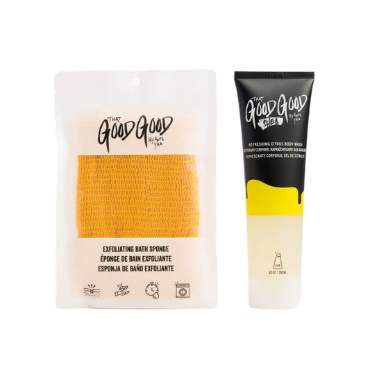 Smooth + Glow Body Duo – Citrus Wash & Exfoliating Sponge