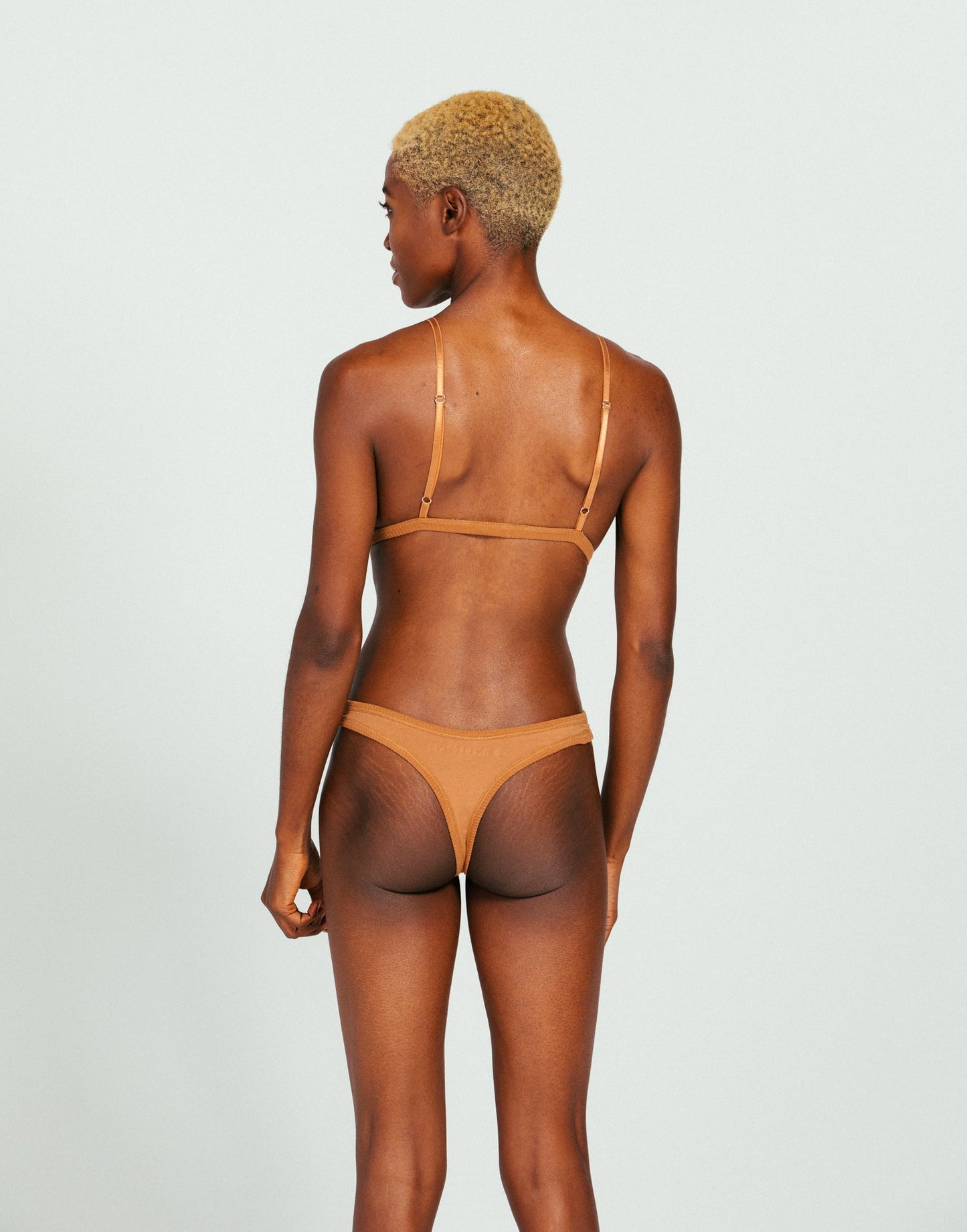 Organic Cotton Triangle Bralette - Camel