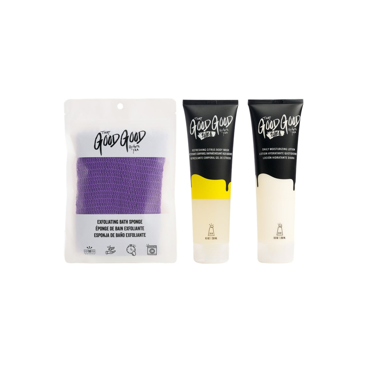 Hydrating Body Care Bundle – Lotion, Citrus Wash & Sponge