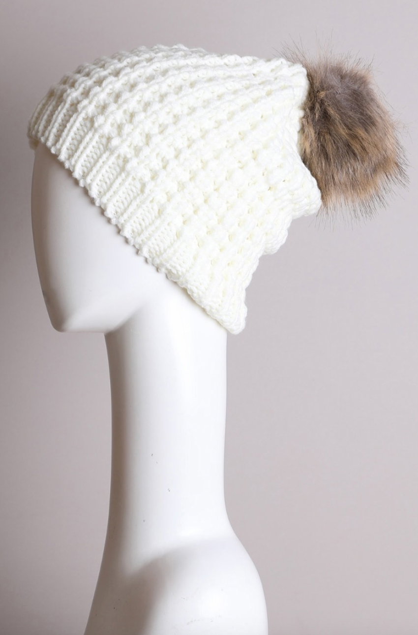 Cute Textured Pom Beanie