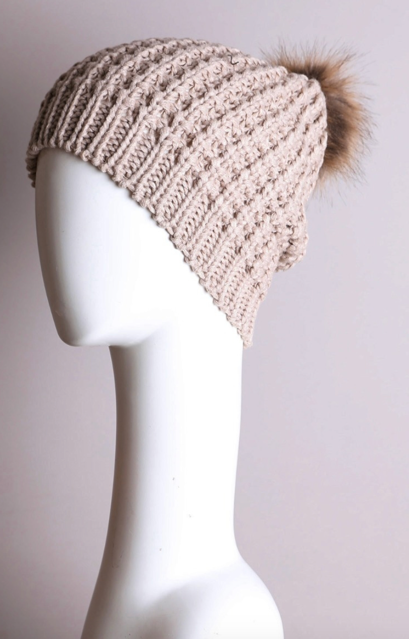 Cute Textured Pom Beanie