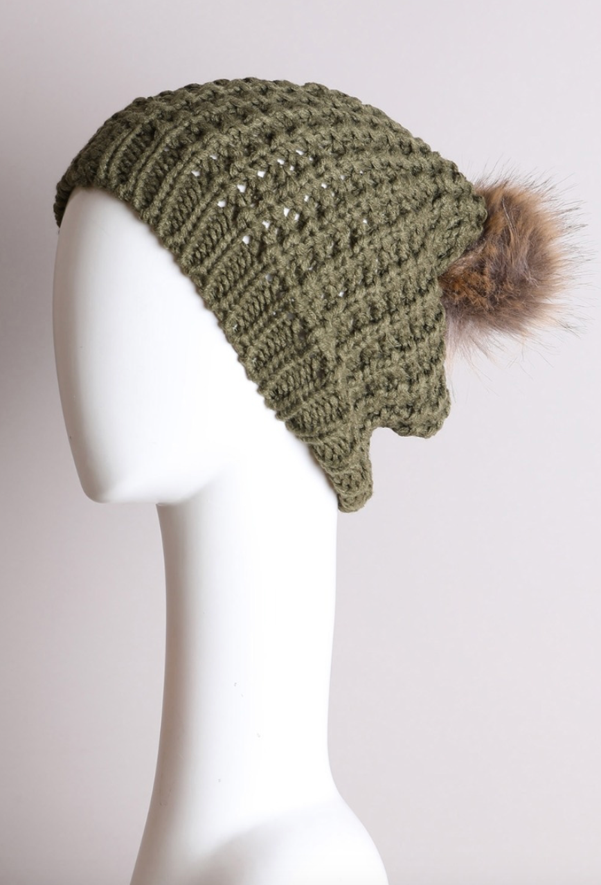 Cute Textured Pom Beanie