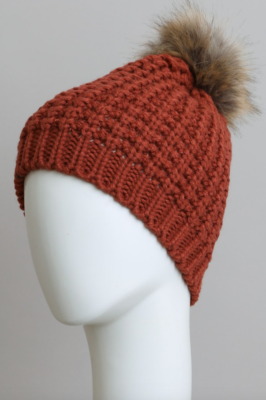 Cute Textured Pom Beanie