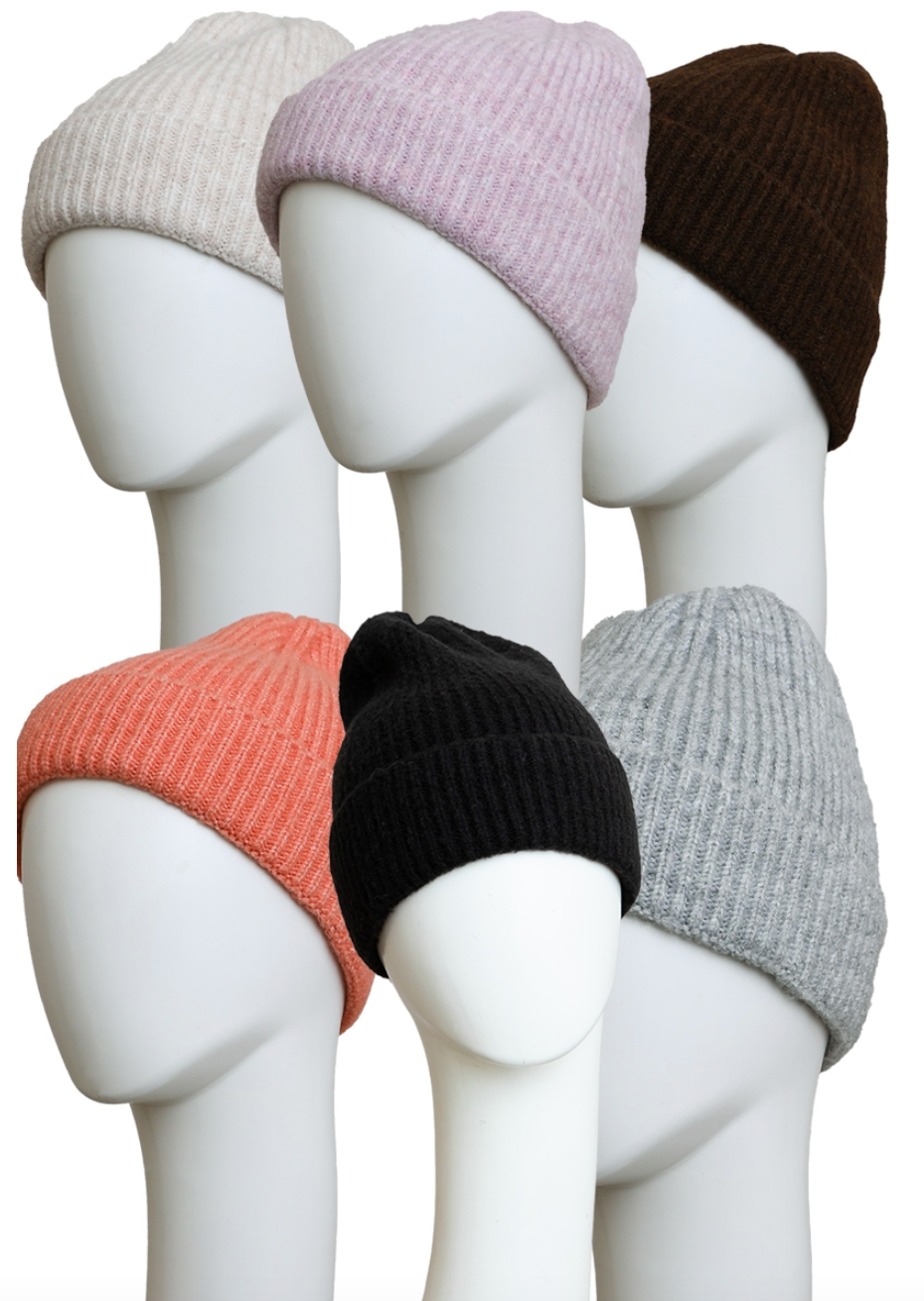 Rib Knit Cuffed Beanie