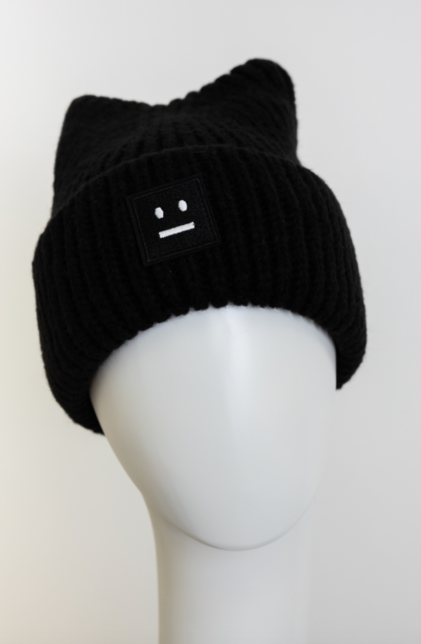 Chill Vibes Soft Ribbed Square Top Beanie