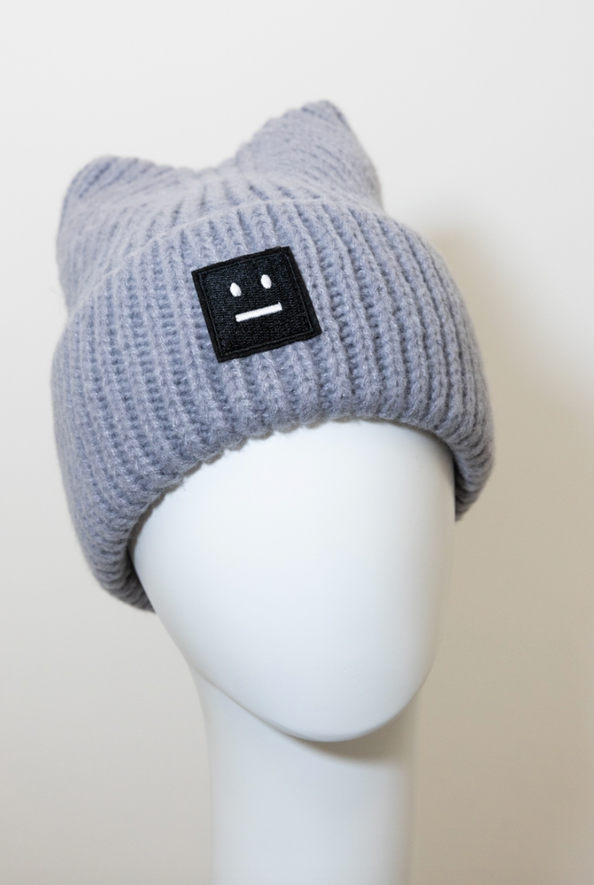 Chill Vibes Soft Ribbed Square Top Beanie