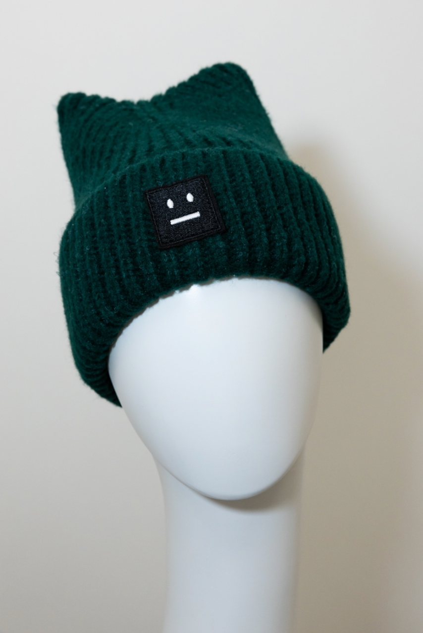 Chill Vibes Soft Ribbed Square Top Beanie