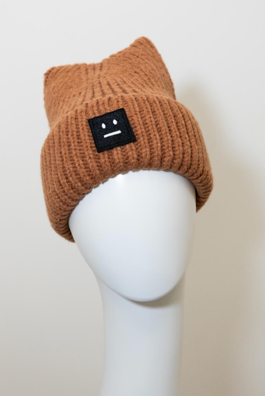 Chill Vibes Soft Ribbed Square Top Beanie