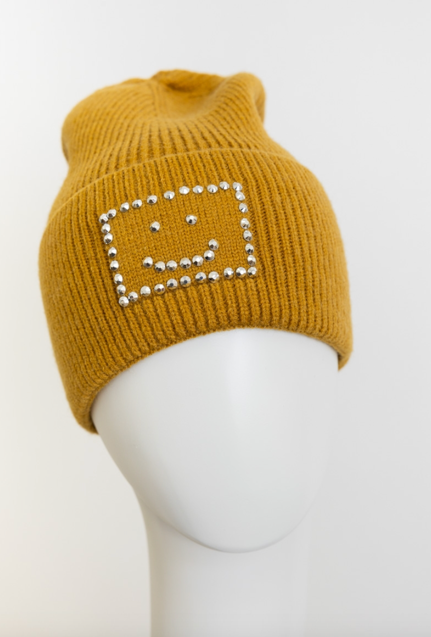 Square Sparkle Smiles Ribbed Beanie