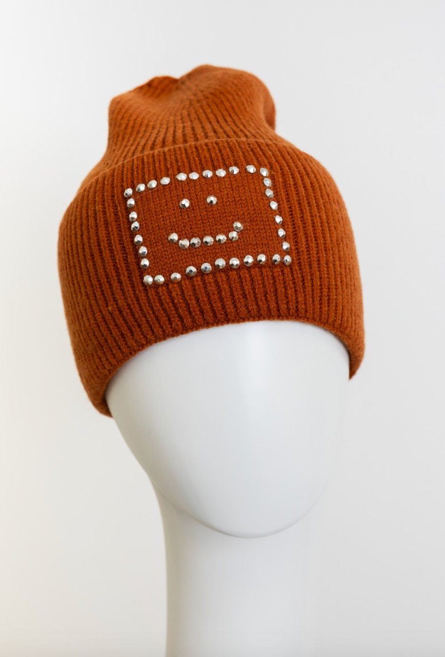 Square Sparkle Smiles Ribbed Beanie