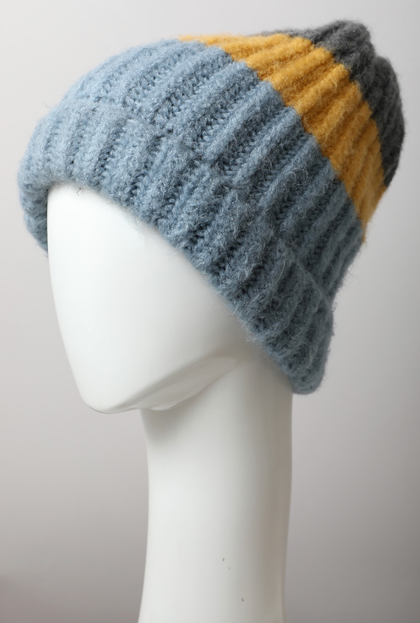 Color Block Knit Beanie