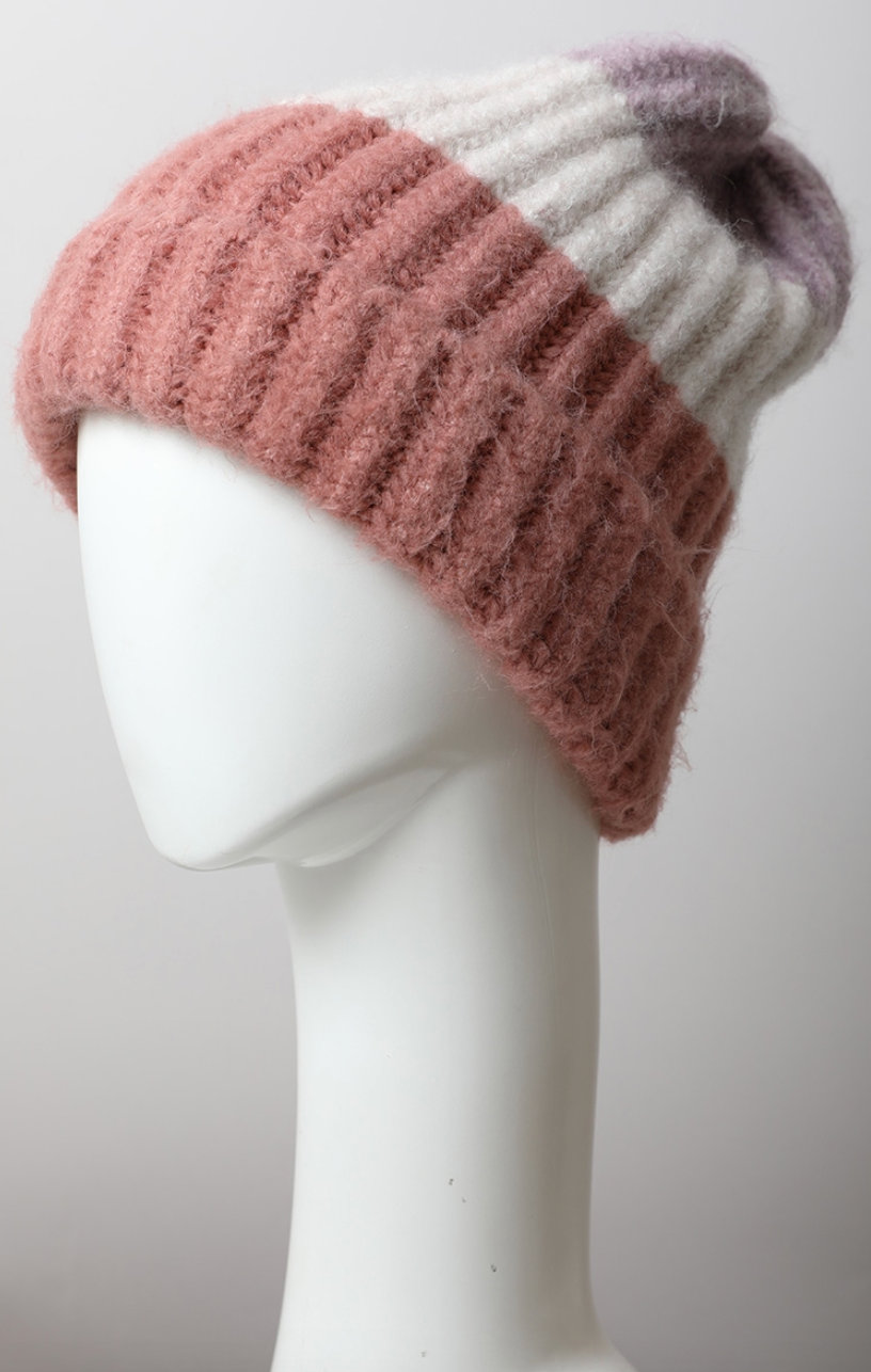 Color Block Knit Beanie