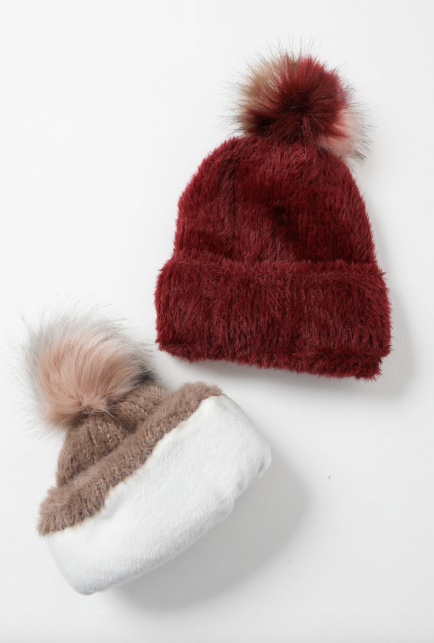 Soft Mohair Pom Beanie