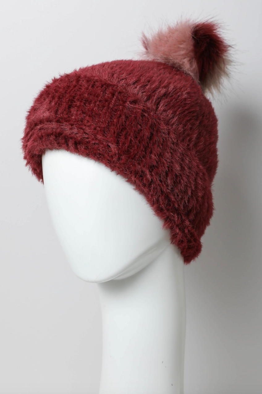 Soft Mohair Pom Beanie