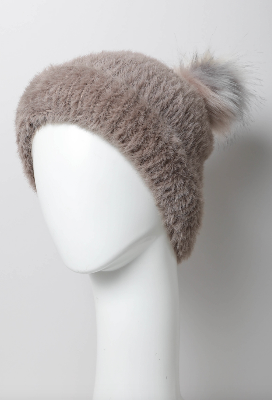 Soft Mohair Pom Beanie