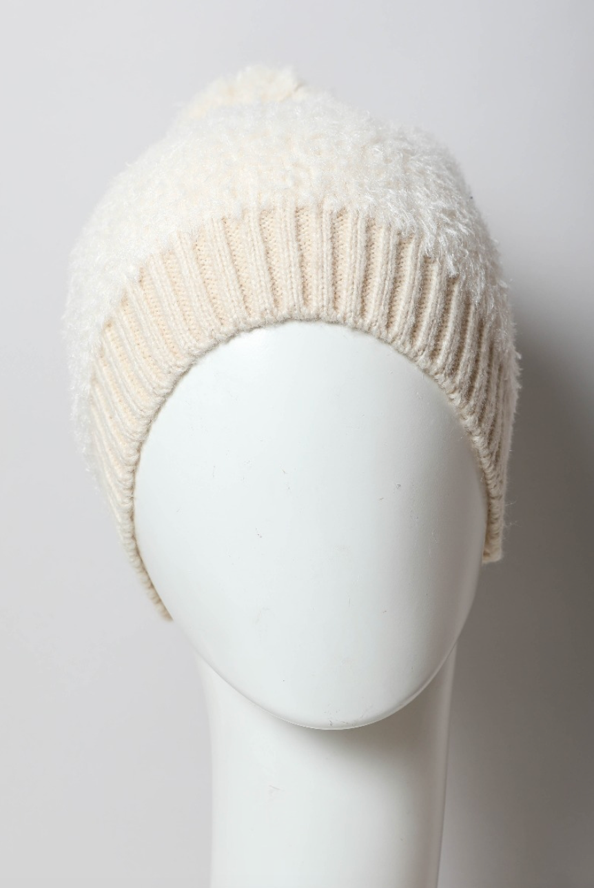 Soft Furry Pom Knit Beanie