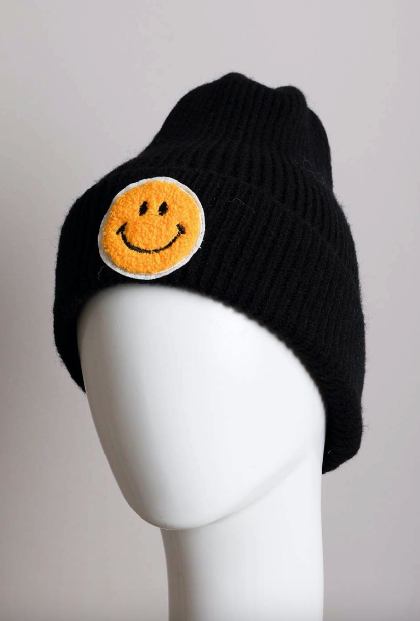 Smiley Face Ribbed Beanie 🙂