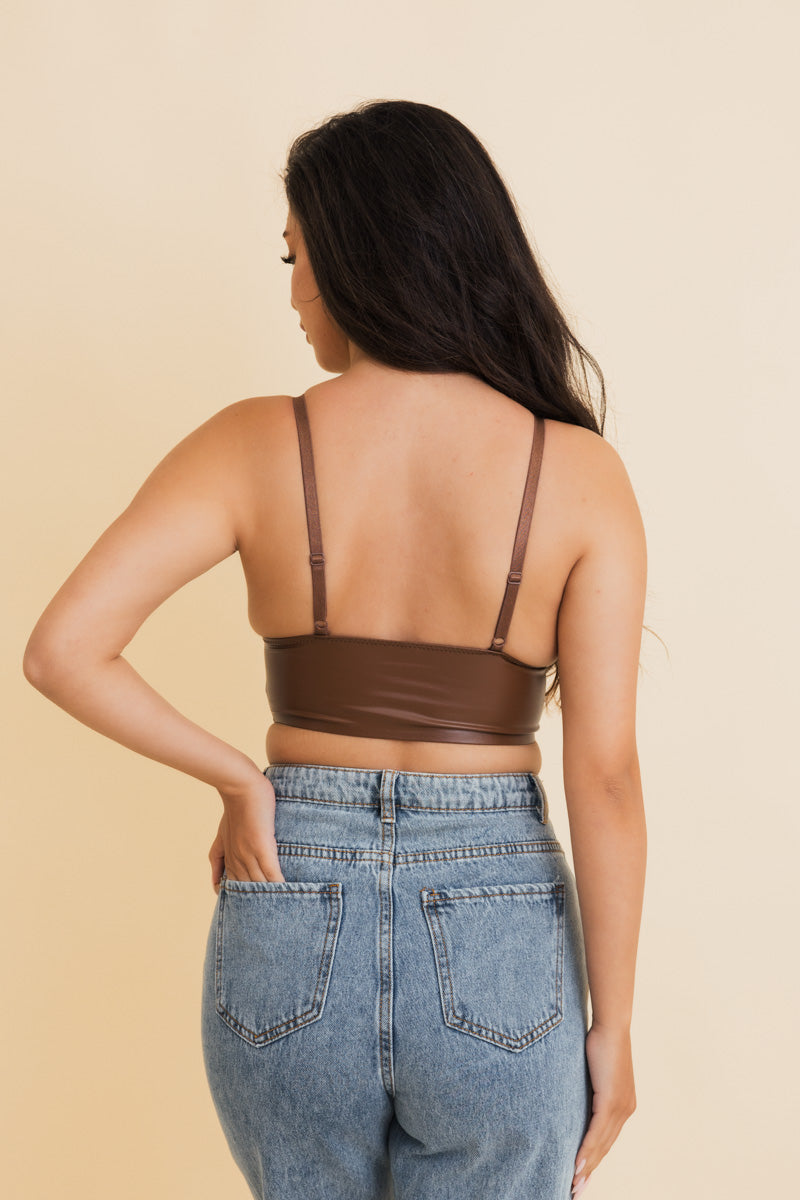 Vegan Leather Longline Bralette - New Colors 🖍️