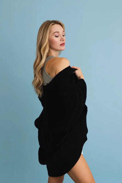 Ribbed Open-Front Knit Cardigan - Easy Layering 🧥