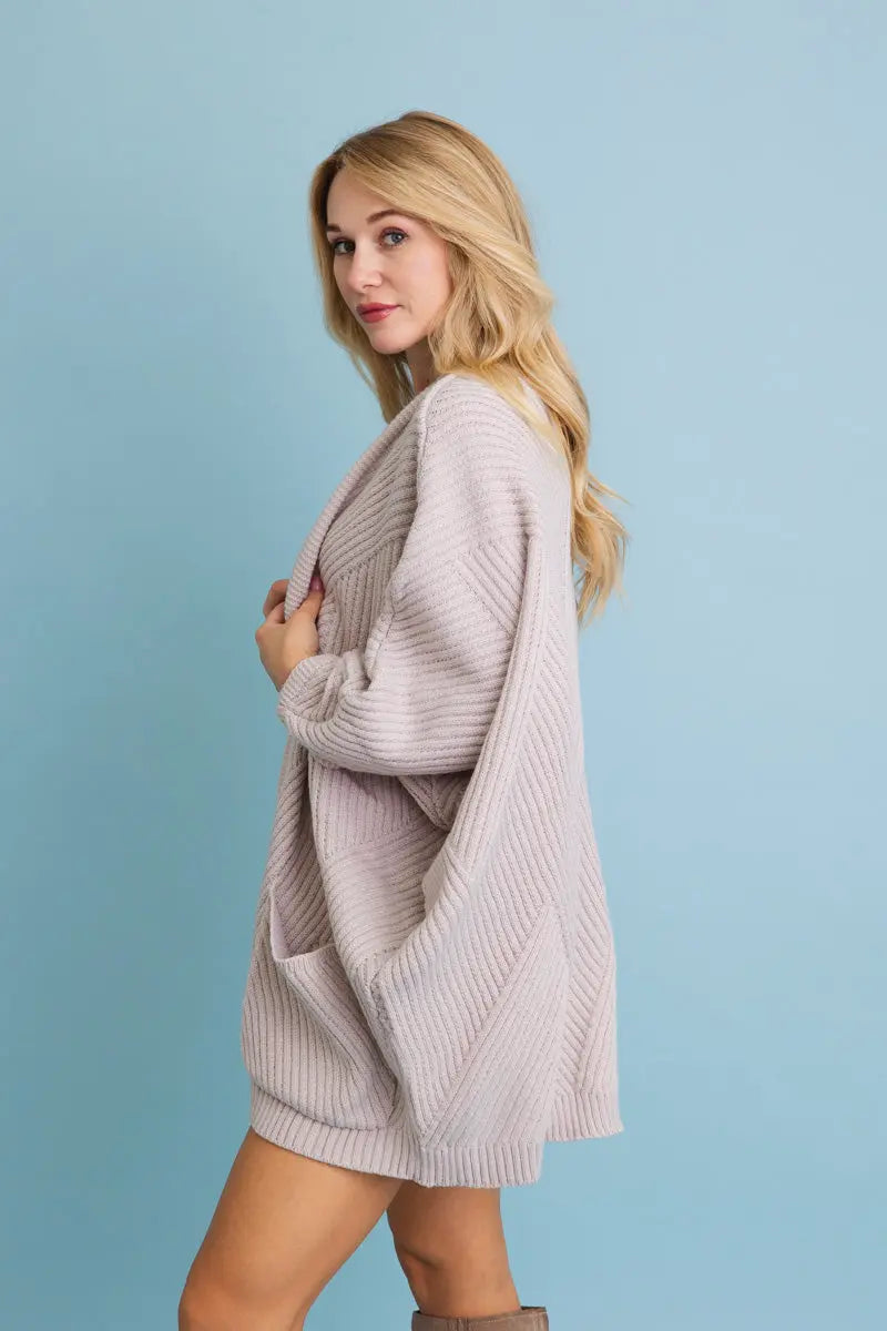 Ribbed Open-Front Knit Cardigan - Easy Layering 🧥