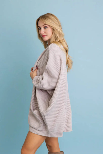 Ribbed Open-Front Knit Cardigan - Easy Layering 🧥